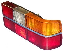 Volvo sedan 242, 262, 264 1979-1984 Tail light assembly with six light panels Chrome Center Molding, Right side/Passenger side 1234678 COMPLETE WITH BULBS,SOCKETS AND BULB HOLDERS