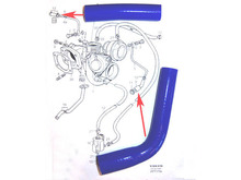 Volvo 850, C70, S70, V70, XC90, turbocharger  turbo  t4 t5 Coolant  connection HOSE kit silicone 30713305 