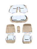 Volvo 240 sedan complete vinyl seat cover  upholstery set .4 Line Beige with  perforated center sections . Color Code 51487,1450  	1388849, 1388554S