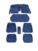 Volvo 240  244  DL GL sedan  Complete interior Seat Cover Set 4 Line Blue Color  Vinyl  with perforated center sections Code 5147,1430   1388848SP