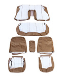 Volvo 240 Complete beige Leather seat cover upholstery set. 4 stitced lines  Color Code 51487,1450  	1388849, 1388554S