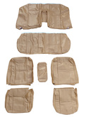 Volvo 240 Complete beige Leather seat cover upholstery set. 4 stitced lines  Color Code 51487,1450  	1388849, 1388554S