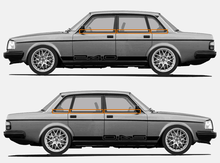Black Exterior Vinyl Stripe KIT WM240 Door and Window Trim fits Volvo 240  244  4 door sedan 