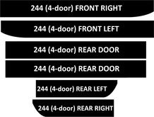Black Exterior Vinyl Stripe KIT WM240 Door and Window Trim fits Volvo 240  244  4 door sedan 